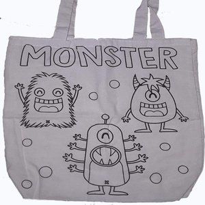 HALLOWEEN CREATEBASICS DIY MONSTER 13.5 X 13 TOTE BAG NEW